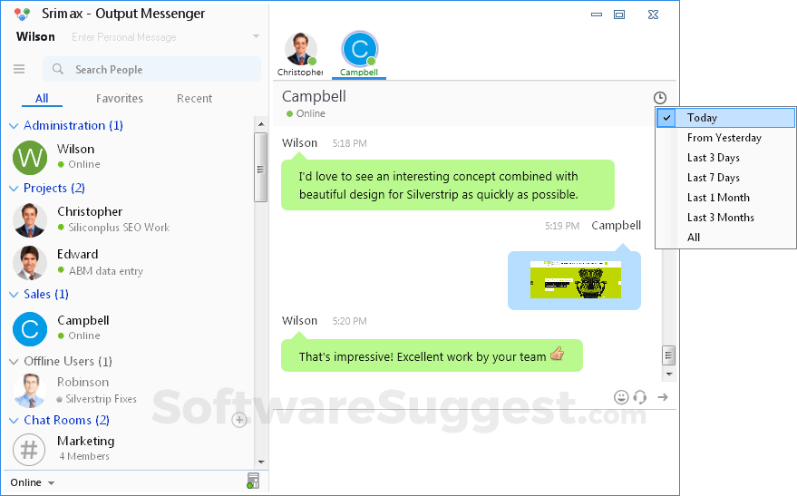 Output Messenger - Lan Instant Messenger Small Screenshot 1